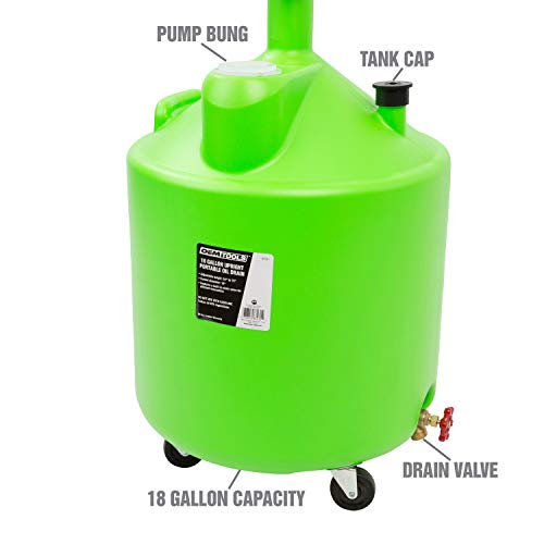 OEMTOOLS 87031 18 Gallon Oil Drain Container, Upright Adjustable Oil Drain Tank with Funnel, Waste Oil Container for Automotive Oil Changes - Image 3