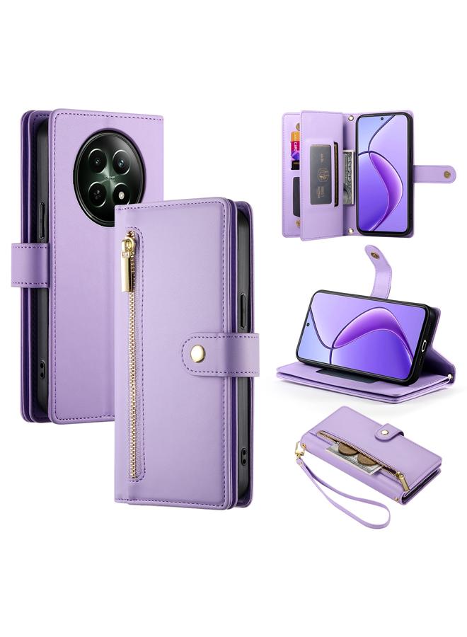 S-TOP Case For Realme 12 5G Nine Card-slot Zipper Wallet Bag Leather Phone Case - Image 1