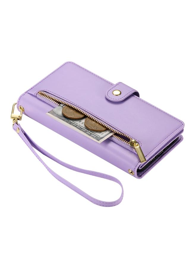 S-TOP Case For Realme 12 5G Nine Card-slot Zipper Wallet Bag Leather Phone Case - Image 5