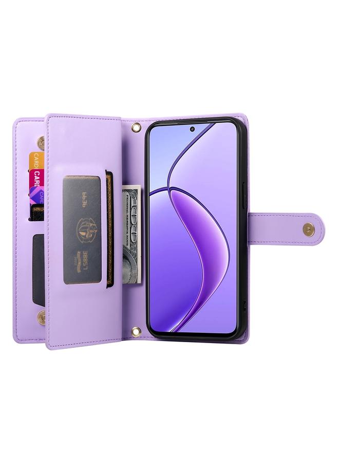 S-TOP Case For Realme 12 5G Nine Card-slot Zipper Wallet Bag Leather Phone Case - Image 3