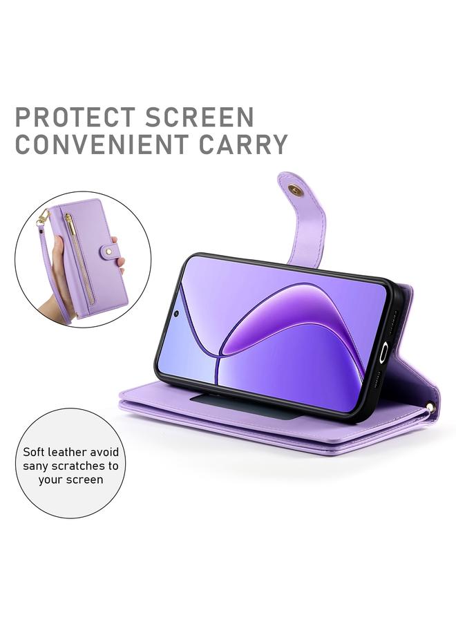 S-TOP Case For Realme 12 5G Nine Card-slot Zipper Wallet Bag Leather Phone Case - Image 4