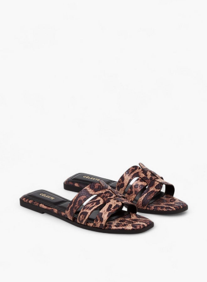 سيليست صنادل نسائية مسطحة سهلة الارتداء بنقوش - Image 3