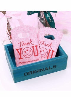 Y&D Small Plastic Merchandise Bags, Shopping Retail Gift Bags with Die Cut Handles, for Red Thank You 100 Count 9 x 15 cm  - Image 1