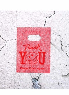 Y&D Small Plastic Merchandise Bags, Shopping Retail Gift Bags with Die Cut Handles, for Red Thank You 100 Count 9 x 15 cm  - Image 5