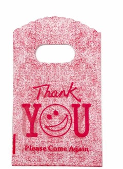 Y&D Small Plastic Merchandise Bags, Shopping Retail Gift Bags with Die Cut Handles, for Red Thank You 100 Count 9 x 15 cm  - Image 3