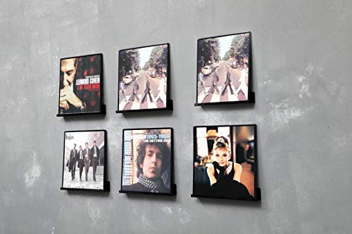 IEEK Vinyl Record Shelf Wall Mount,6 PCS Black Acrylic Album Record Holder Display Shelf,Display Your Daily Listening in Style - Image 2