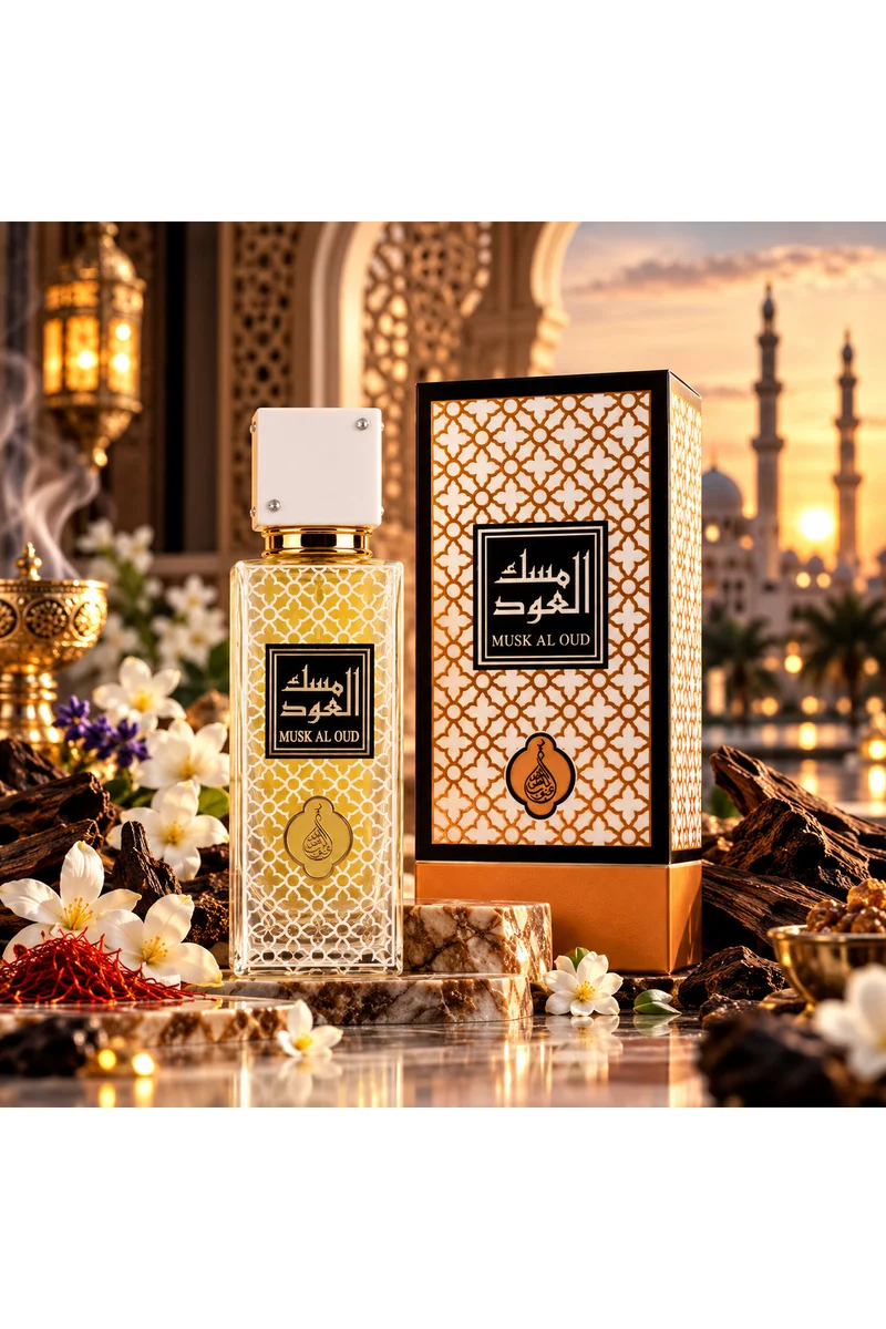 محبوب للعطور Musk Al Oud Eau de Parfum 80ml | Musk, Oud & Woody Fragrance | Elegant Oriental Scent