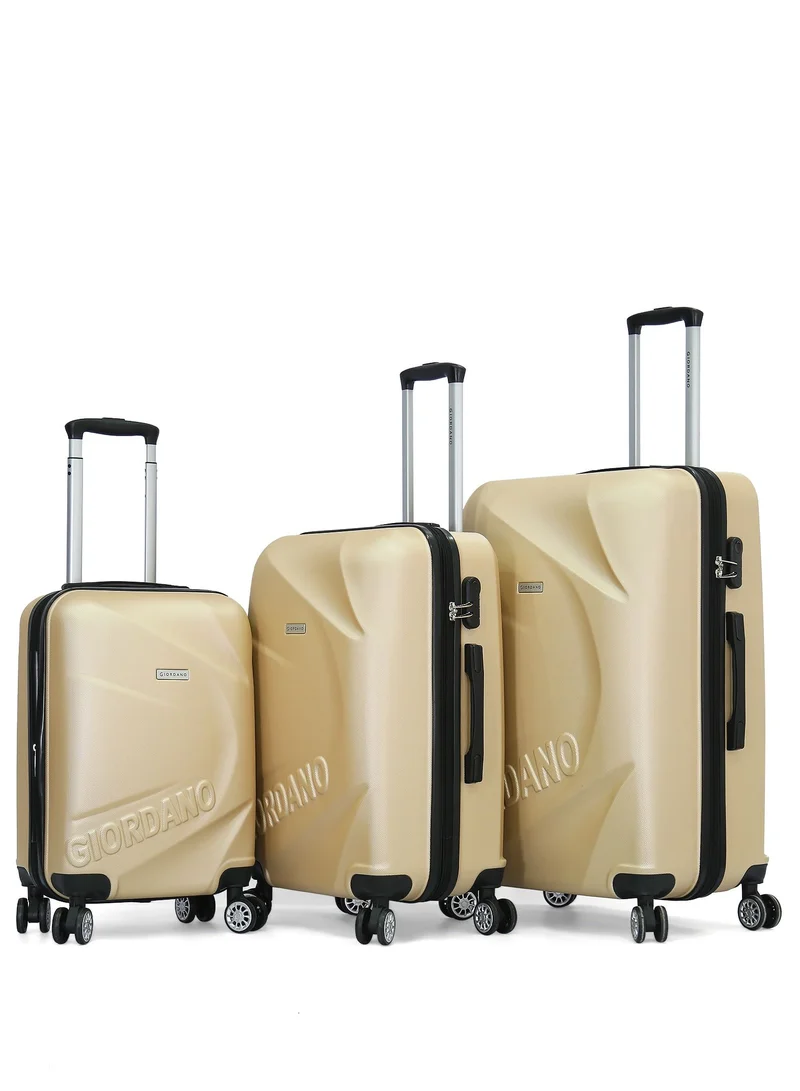 GIORDANO Hardside 3 Piece Luggage Trolley Set champagne