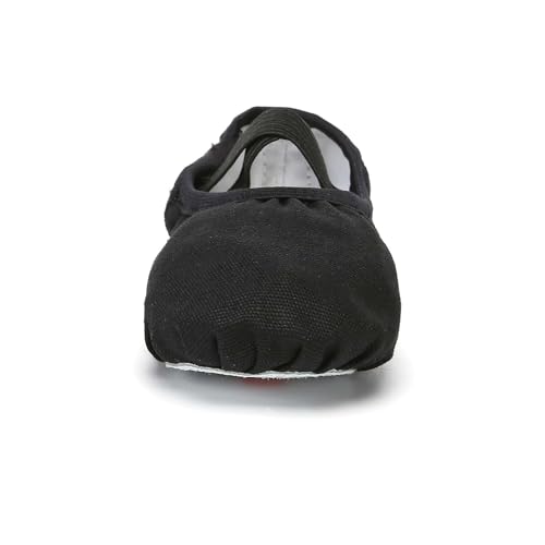 Danzcue Ballet Shoes for Women Soft Canvas Adult Dance Slippers, Ideal Ballet Flats for Women, Black 9M - Image 4