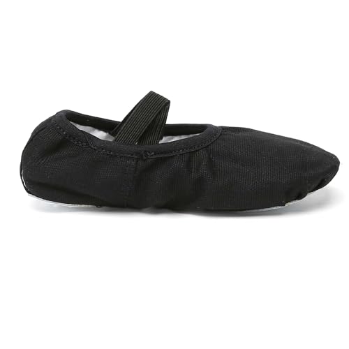 Danzcue Ballet Shoes for Women Soft Canvas Adult Dance Slippers, Ideal Ballet Flats for Women, Black 9M - Image 5