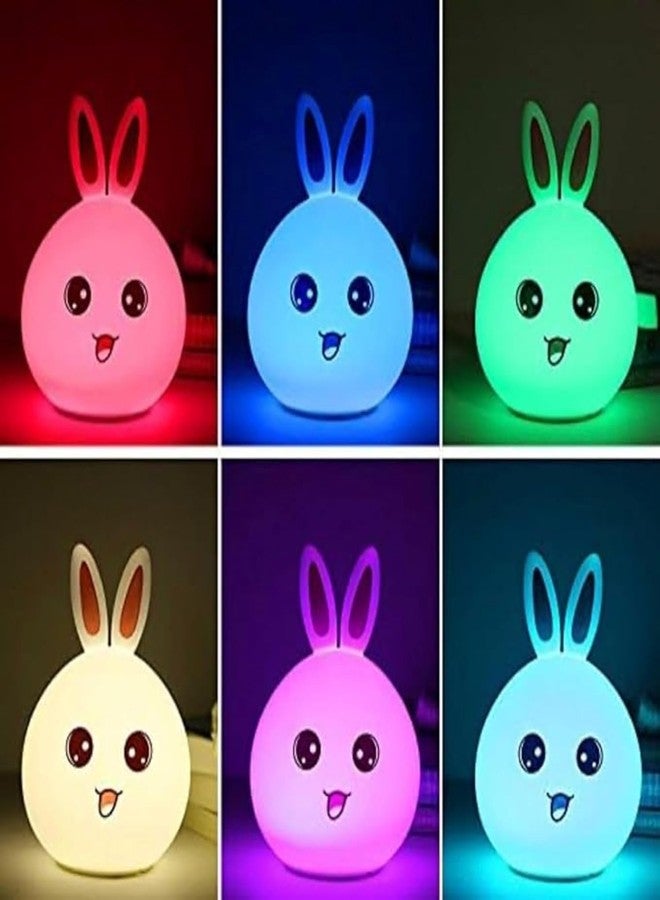 Wosta Kids Night Light Cute Panda,Silicone Nursery Lamp for Baby and Toddler,Animal Night Light for Boys and Girls,Squishy Night Light for Bedroom,Cute Night Light for Kids Room (Rabbit) - Image 3
