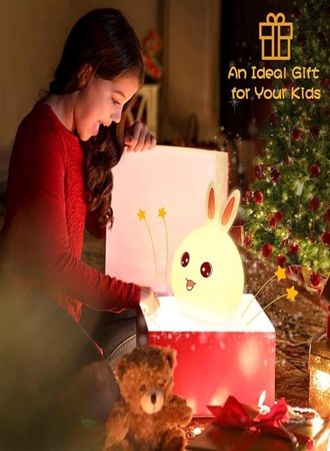 Wosta Kids Night Light Cute Panda,Silicone Nursery Lamp for Baby and Toddler,Animal Night Light for Boys and Girls,Squishy Night Light for Bedroom,Cute Night Light for Kids Room (Rabbit) - Image 5