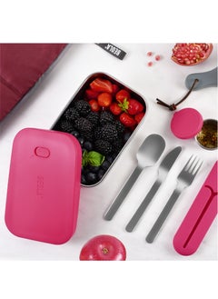 BEOLA Stainless Steel Lunch Box Food Container with sauce cup - 900ml, Raspberry  - Image 5