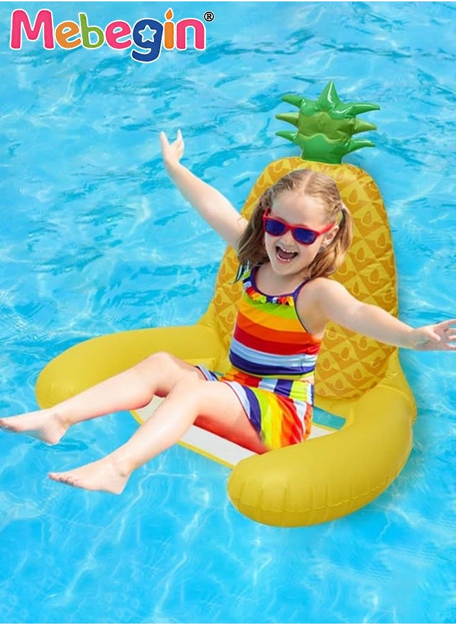 MEBEGIN - Pineapple Shape Swimming Float with Mesh Bottom, Unique Inflatable Pool Float for Adults and Kids, Sturdy Durable Pool Floating Chair, Fun Water Toys, Suitable for Summer Pools, Beaches, Parties and Water Sports, 73*60*83cm - Image 1
