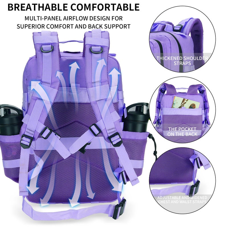 W WINTMING Military Tactical Backpack 45L/25L 3 Day Assault Pack Molle Daypack Hiking Backpack for Men and Women - Image 3