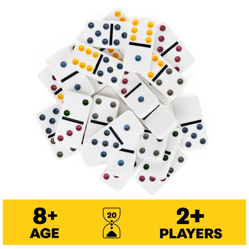Cardinal Spin Master Games, Mexican Train Dominoes Set in Aluminum Carry Case, Includes Colorful Trains for Fun-Filled Family Game Night, for Kids & Family, 2-8 Players, for Ages 8 & Up - Image 2