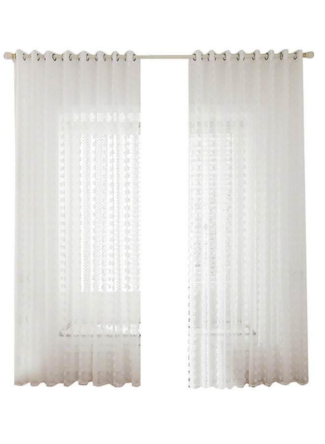 Y&D 2-Panel Sheer Voile Window Curtain Set With Ring Rod White 39 x 78inch - Image 1