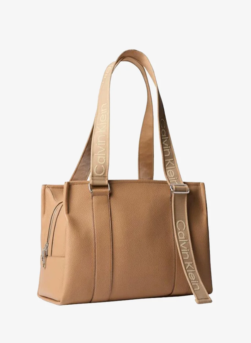 Calvin Klein Tannin Logo Strap Tote Bag for Women | Best Price UAE