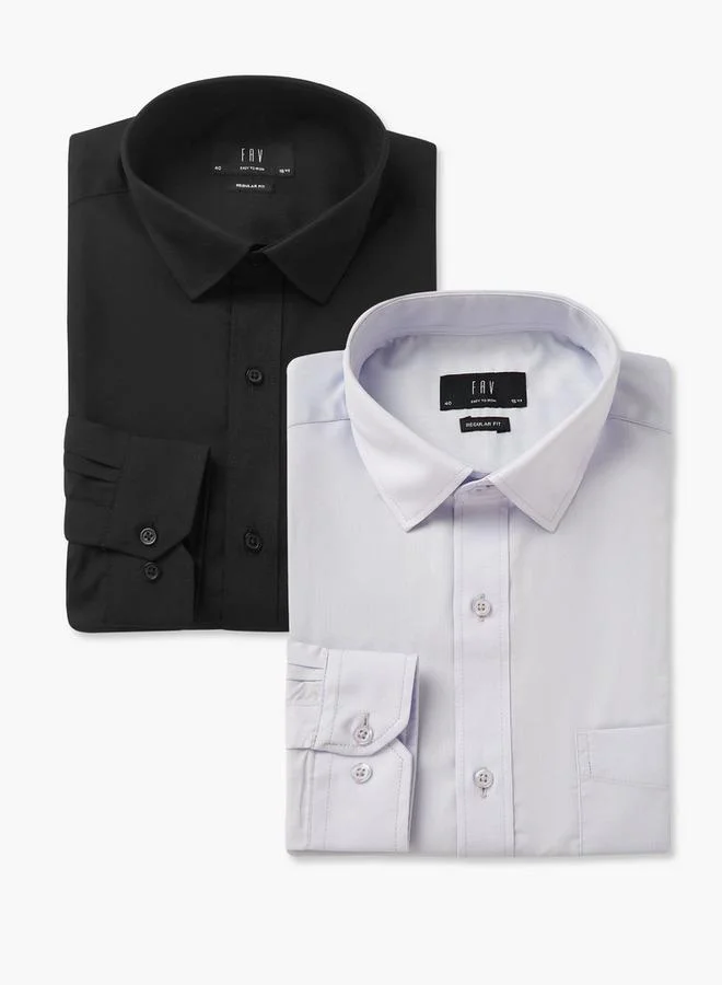 سبلاش فيڤ قميص رجالي بأكمام طويلة وياقة - قطعتان