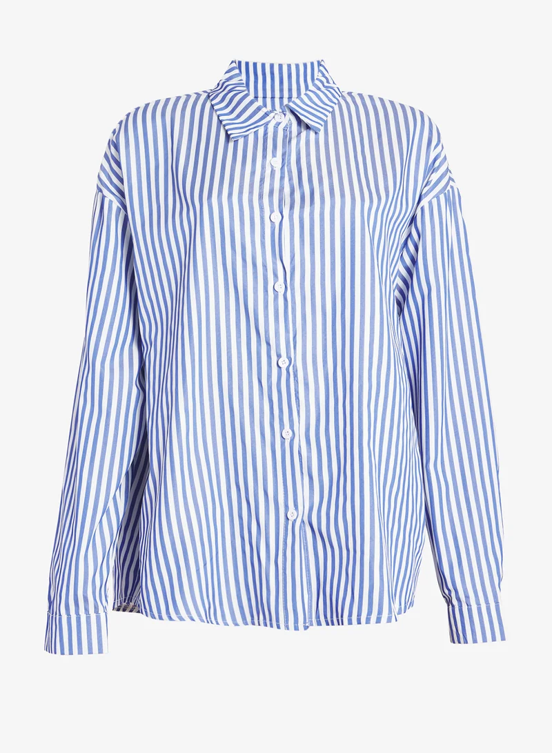 Ginger Plus Striped Button Down Shirt