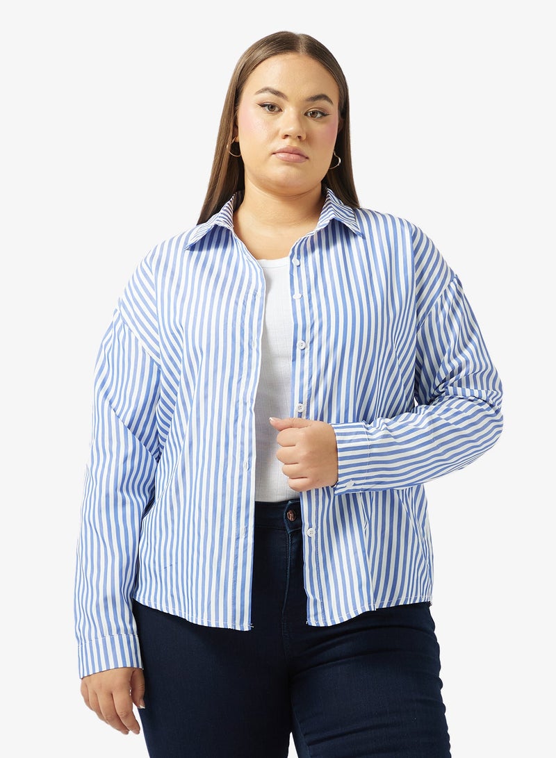 Ginger Plus Striped Button Down Shirt - Image 1