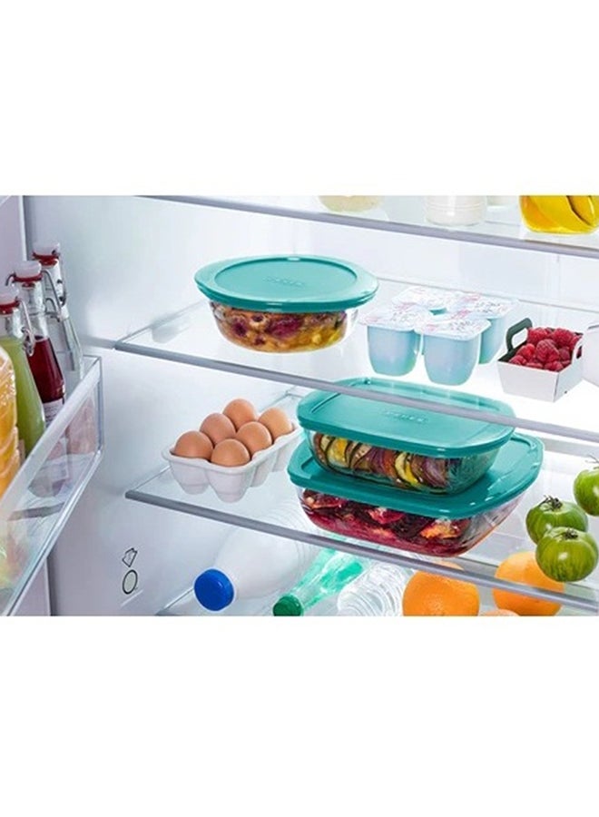 بيريكس Pyrex Cook & Store 2.3L Round Glass Roaster with Lid , Oven, Microwave, Freezer & Dishwasher Safe Borosilicate Baking Dish, Durable Food Storage, Green 2.3cm - Image 5
