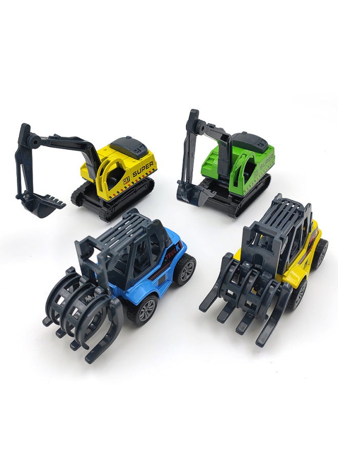 Alloy Car Simulation Model Alloy Car Model Pull Back Engineering Excavator Excavator Grab Car Children's Toy Batch-Color:Naked List  - Image 2