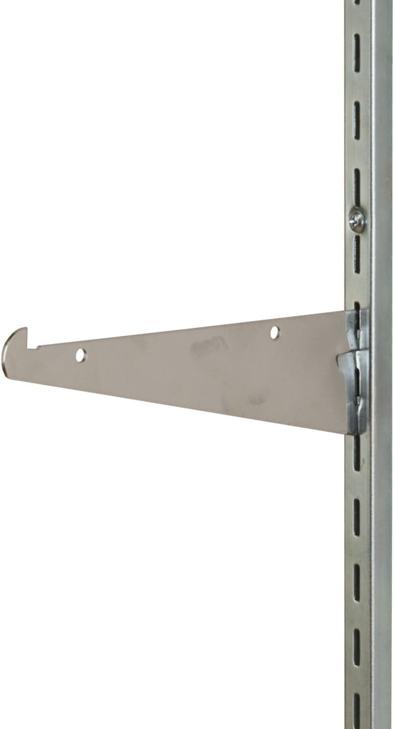Econoco Tap in Shelf Brackets, 6 Inch Metal Shelf Supports for President Line Standards, Pack of 25, Chrome - Image 3