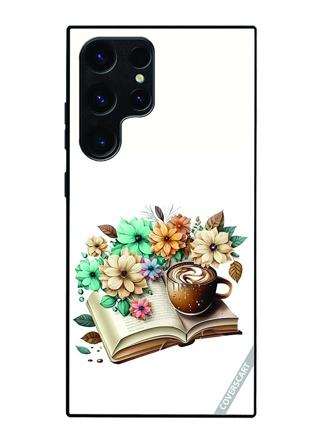 Protective Case Cover For Samsung Galaxy S23 Ultra Coffee With Book Design Multicolour