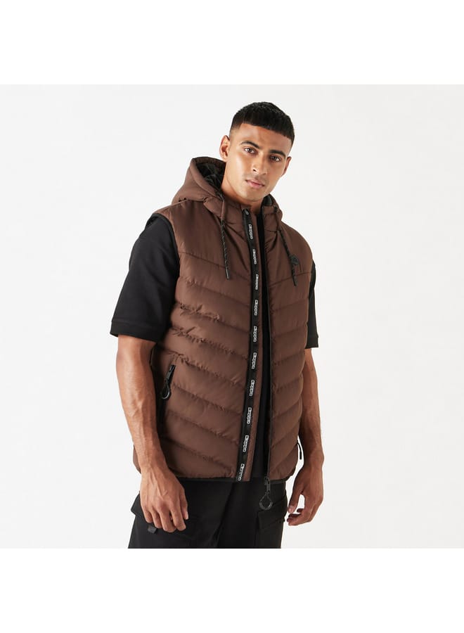 Kappa Kappa Quilted Sleeveless Zip Through Jacket with Hood and Pockets  - Image 1