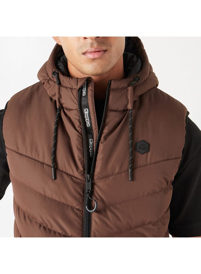 Kappa Kappa Quilted Sleeveless Zip Through Jacket with Hood and Pockets  - Image 4