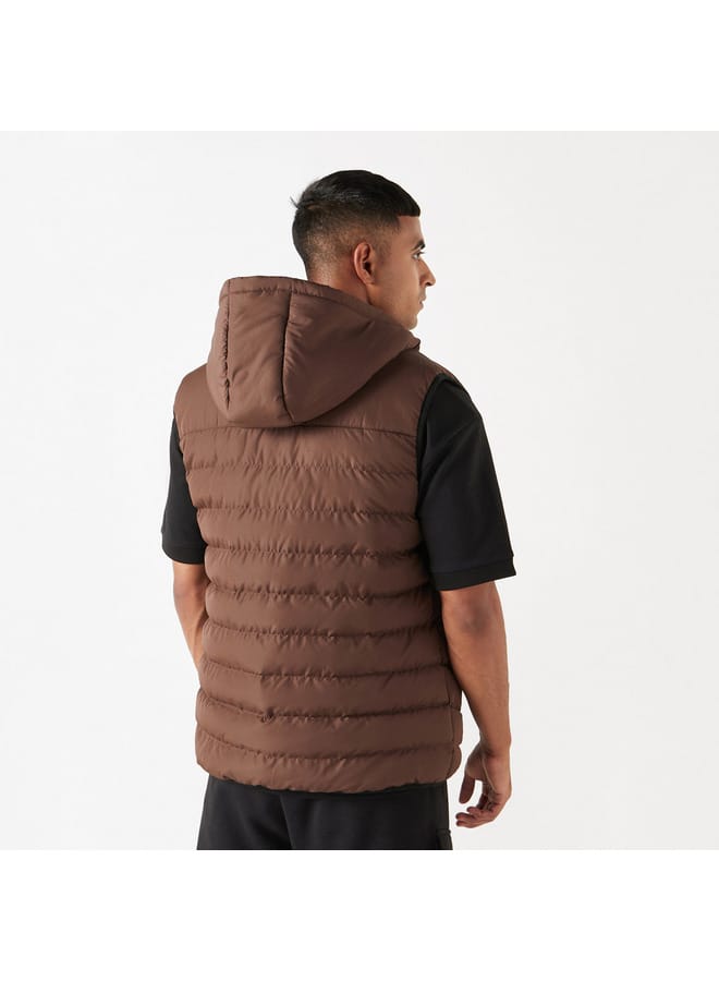 Kappa Kappa Quilted Sleeveless Zip Through Jacket with Hood and Pockets  - Image 3