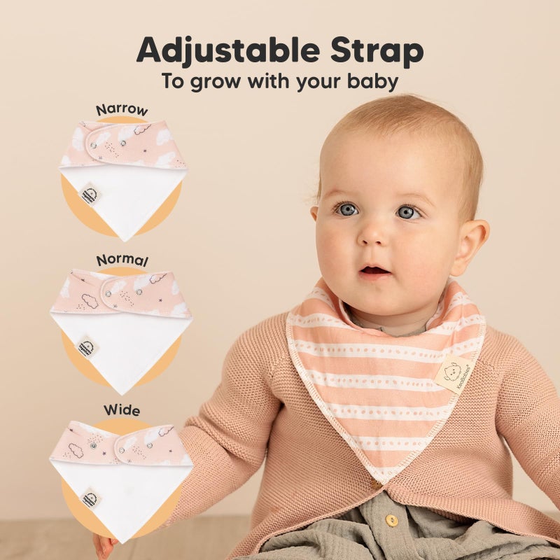 KeaBabies 8-Pack Organic Baby Bandana Drool Bibs for Girls - Super Absorbent Baby Bibs for Baby Girls, Baby Boys, Soft Cotton Bandana Bibs, Baby Drool Bib, Teething Bibs for Infant,Toddler,Bib Girl(Sweet Charm)  - Image 3