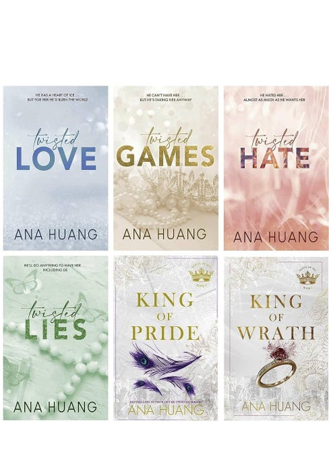 Ana Huang 6 Books Collection Set (Twisted Love, Twisted Games, Twisted Hate, Twisted Lies, King of Pride & King of Wrath)