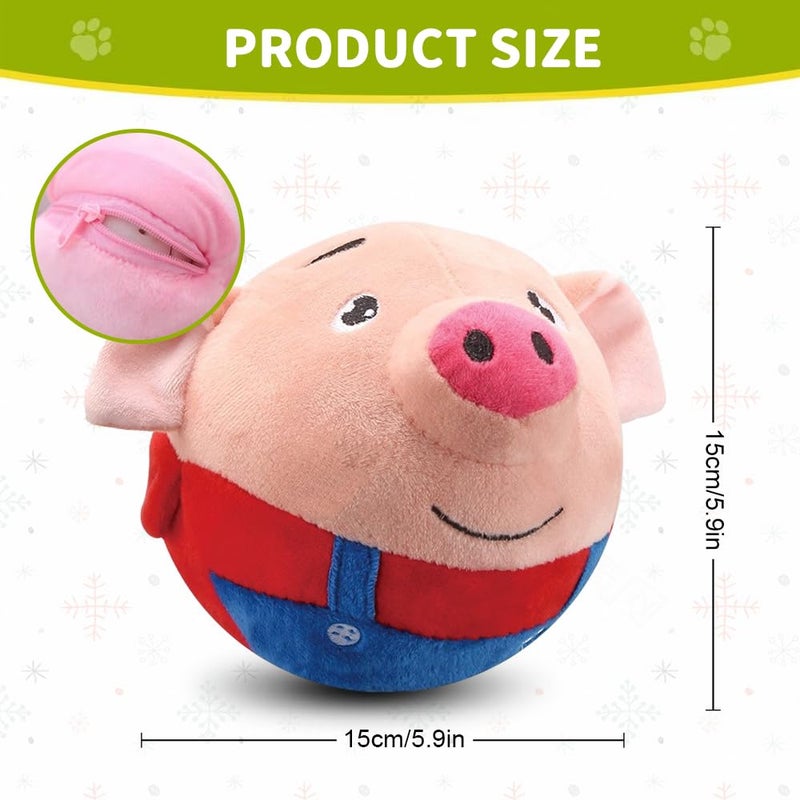 jitaty Dog Toys for Small Large Dogs,Puppy Toys to Keep Them Busy,Moving Interactive Squeaky Dog Toy,Active Moving Pet Plush Toy,Small Dog Toys (Red Pig) - Image 3