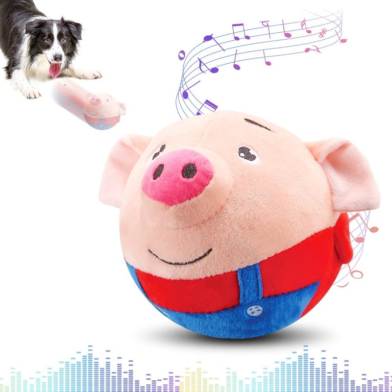 jitaty Dog Toys for Small Large Dogs,Puppy Toys to Keep Them Busy,Moving Interactive Squeaky Dog Toy,Active Moving Pet Plush Toy,Small Dog Toys (Red Pig) - Image 1