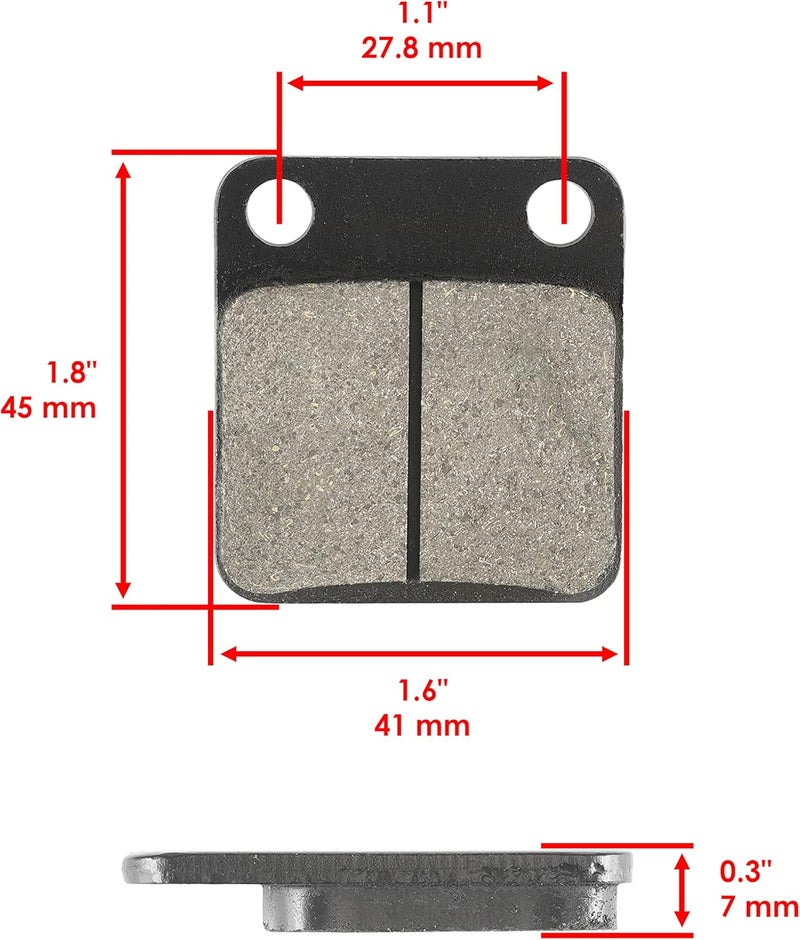Caltric Front & Rear Brake Pads Shoes for Yamaha Bear Tracker 250 (2000-2004) - Image 3