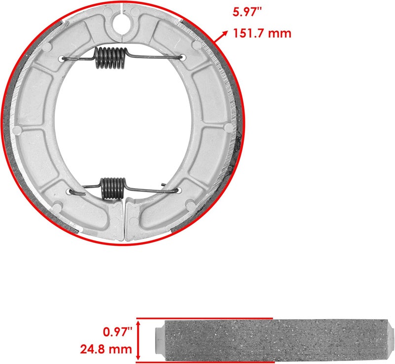 Caltric Front & Rear Brake Pads Shoes for Yamaha Bear Tracker 250 (2000-2004) - Image 2