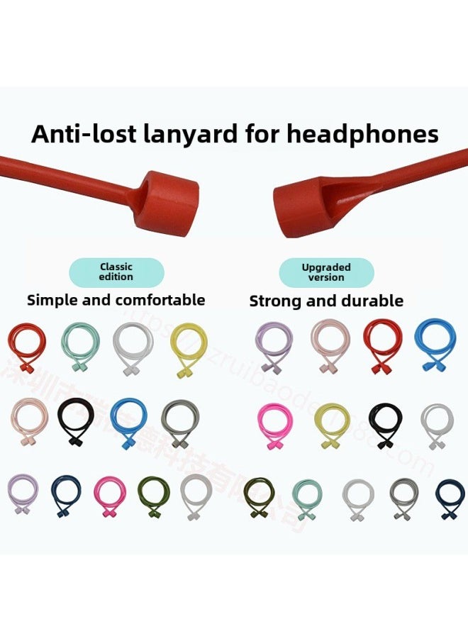 Generic - For Apple Airpods2PRO3 Earphone Anti-lost Rope Millet Huawei Earphone Silicone Lanyard TWS Anti-lost Rope-Color:607C Light Yellow (Upgraded)-Applicable Model:For Apple Wireless Headphones - Image 1