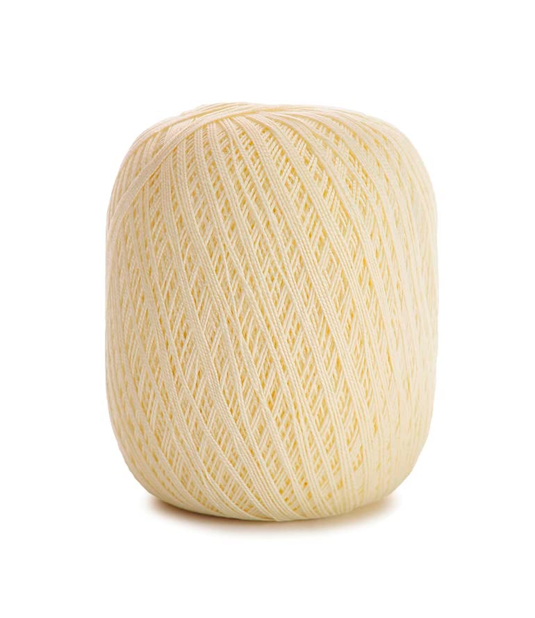 CÃRCULO Circulo Clea Yarn – Crochet Thread Fine Size 10-8/2 Perfect for Weaving - 100% Mercerized Brazilian Cotton (Pack of 1 Ball) – 5.3 oz, 1094 yds - Color: 1074 - Cream - Image 2