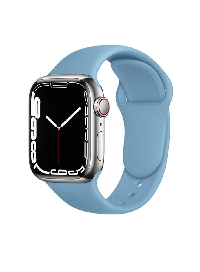 Apple Watch Band 45mm Soft Silicone Sport Band Replacement Wrist Strap Compatible for iWatch Apple Watch Series 7 (45mm) - Image 1