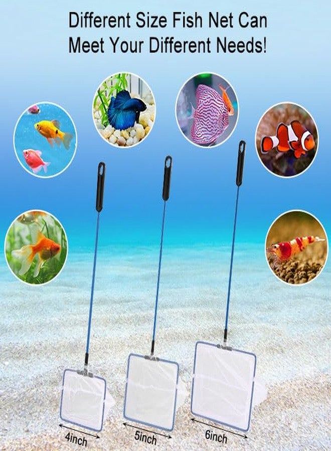 Mogoko 2 Packs 4 Inch Fish Net Aquarium, Small Fish Tank Net with Long Plastic Handle, Square net with Fine Mesh for Tank Cleaning(White) - Image 5