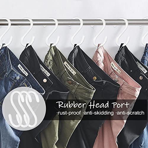 DINGEE White S Hooks, 3 Inch Vinyl Coated S Hook for Hanging Plants,10 Pack Non Slip Heavy Duty Small Rubber Coated Closet S Hook for Hanging Jeans Plants Jewelry Pot Pan Cups Towels - Image 3