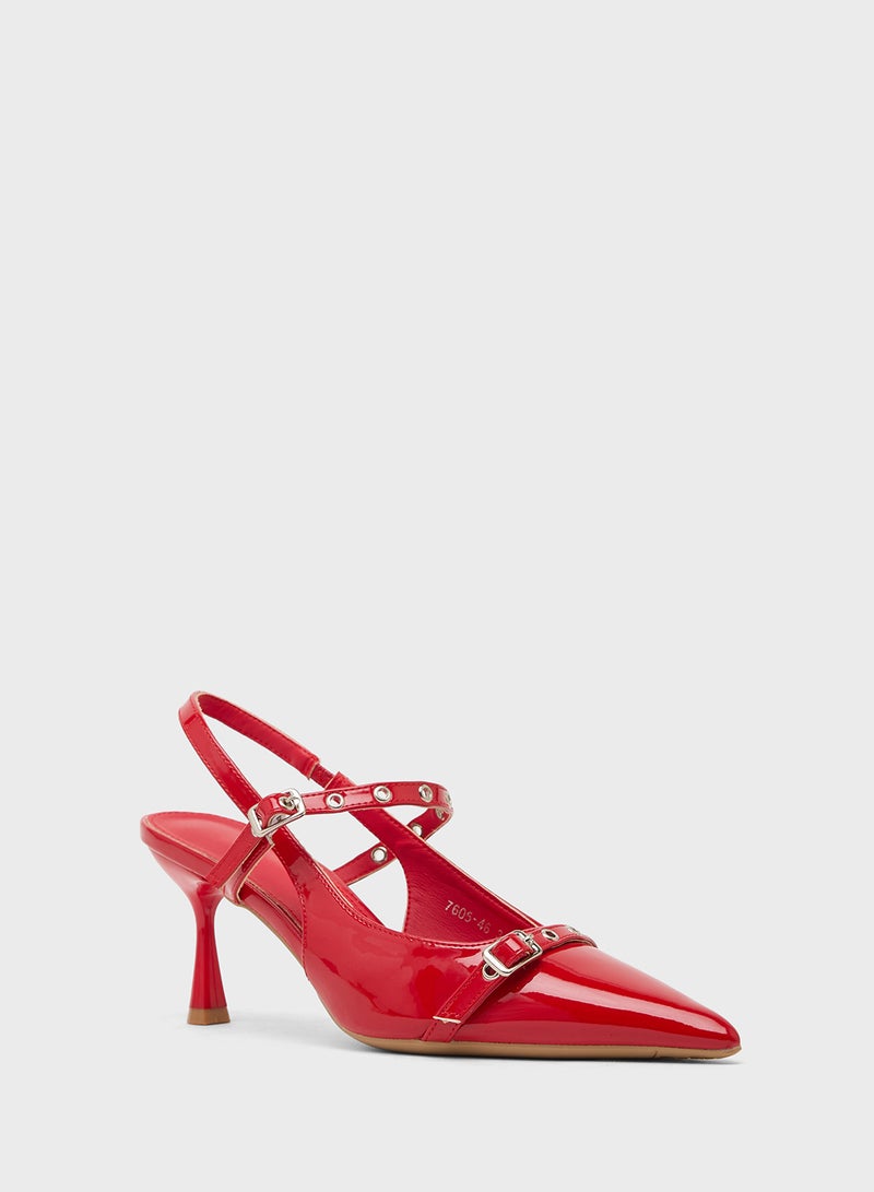 ايلا حذاء بكعب عالٍ بحزام خلفي - Image 2