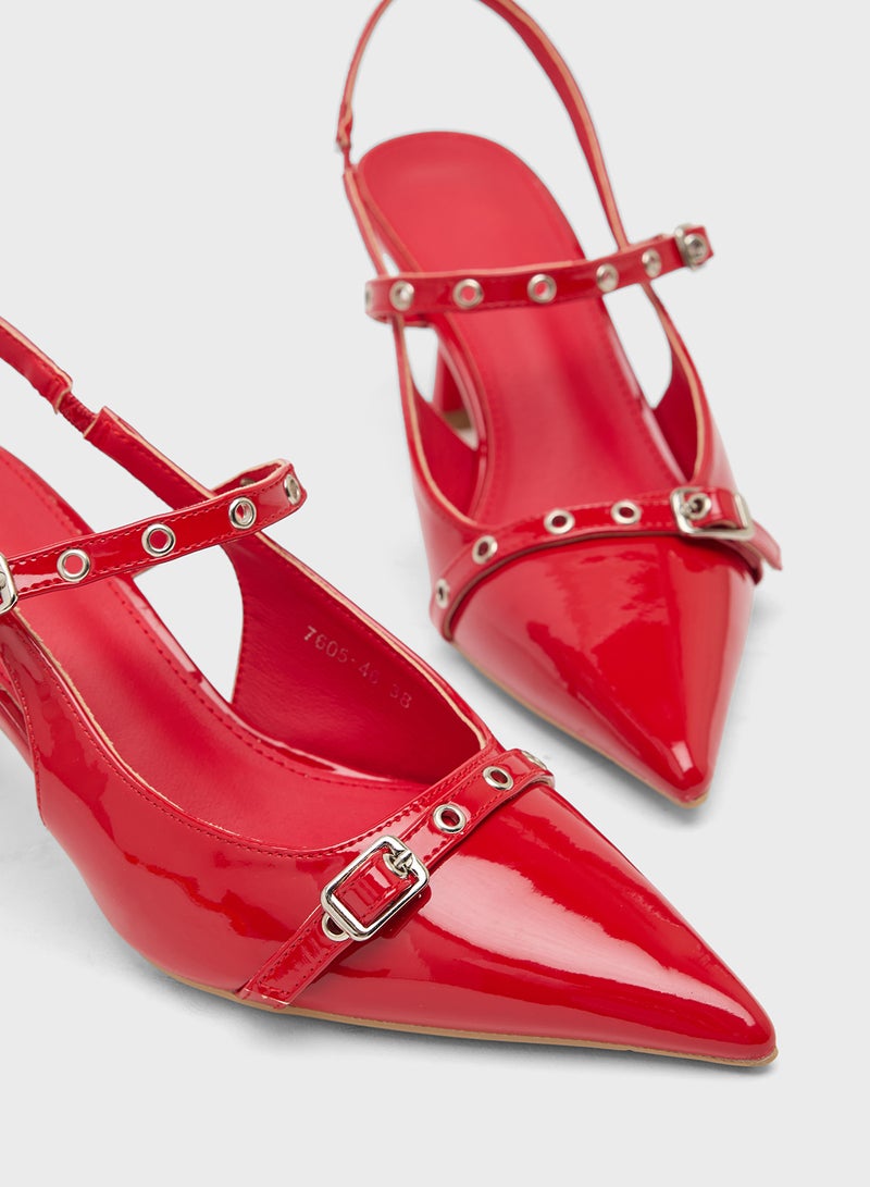 ايلا حذاء بكعب عالٍ بحزام خلفي - Image 4