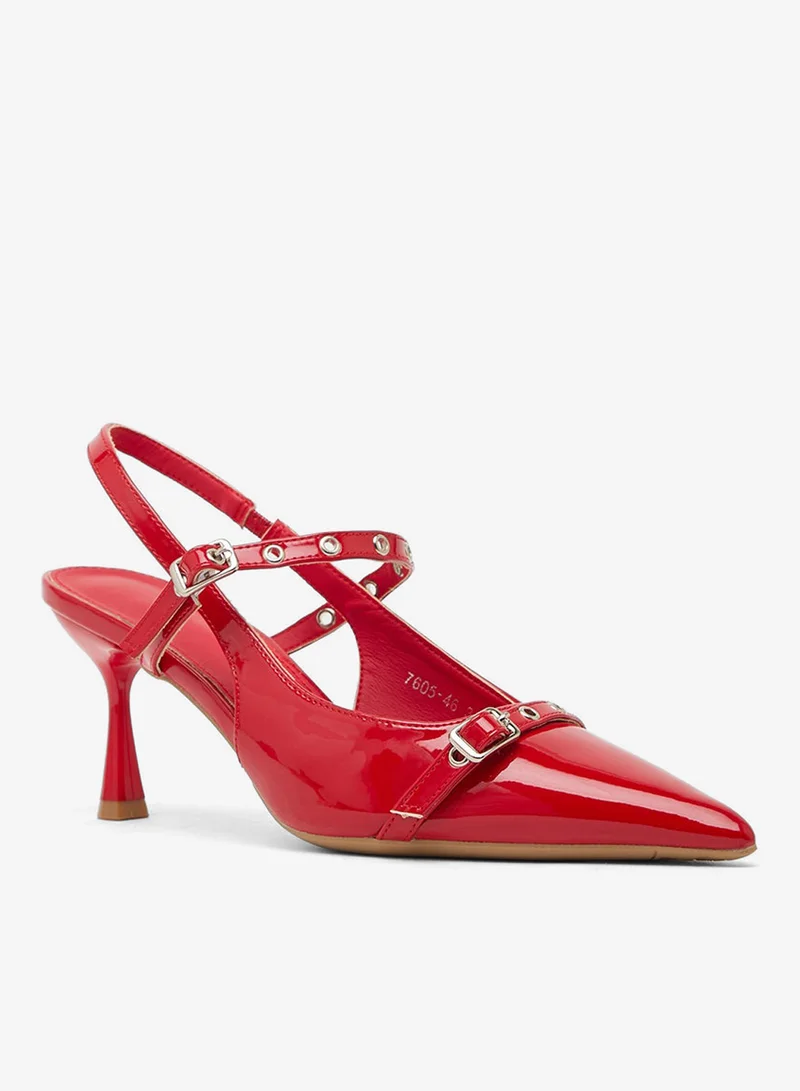 ايلا حذاء بكعب عالٍ بحزام خلفي