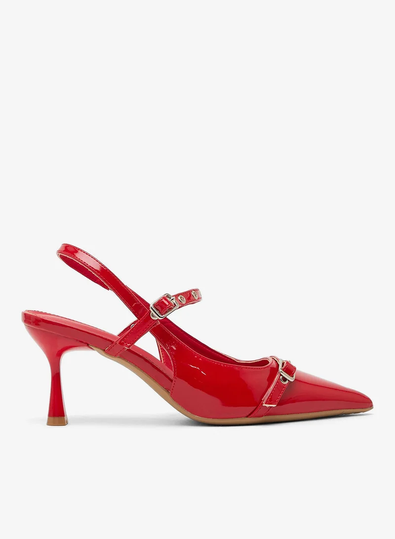 ايلا حذاء بكعب عالٍ بحزام خلفي