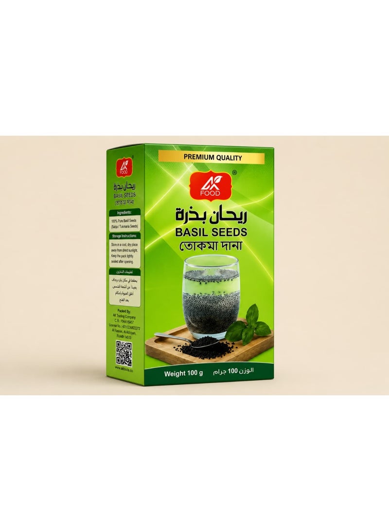 AK FOODS Premium Basil Seeds (Tokma Dana) – 100g - Image 2