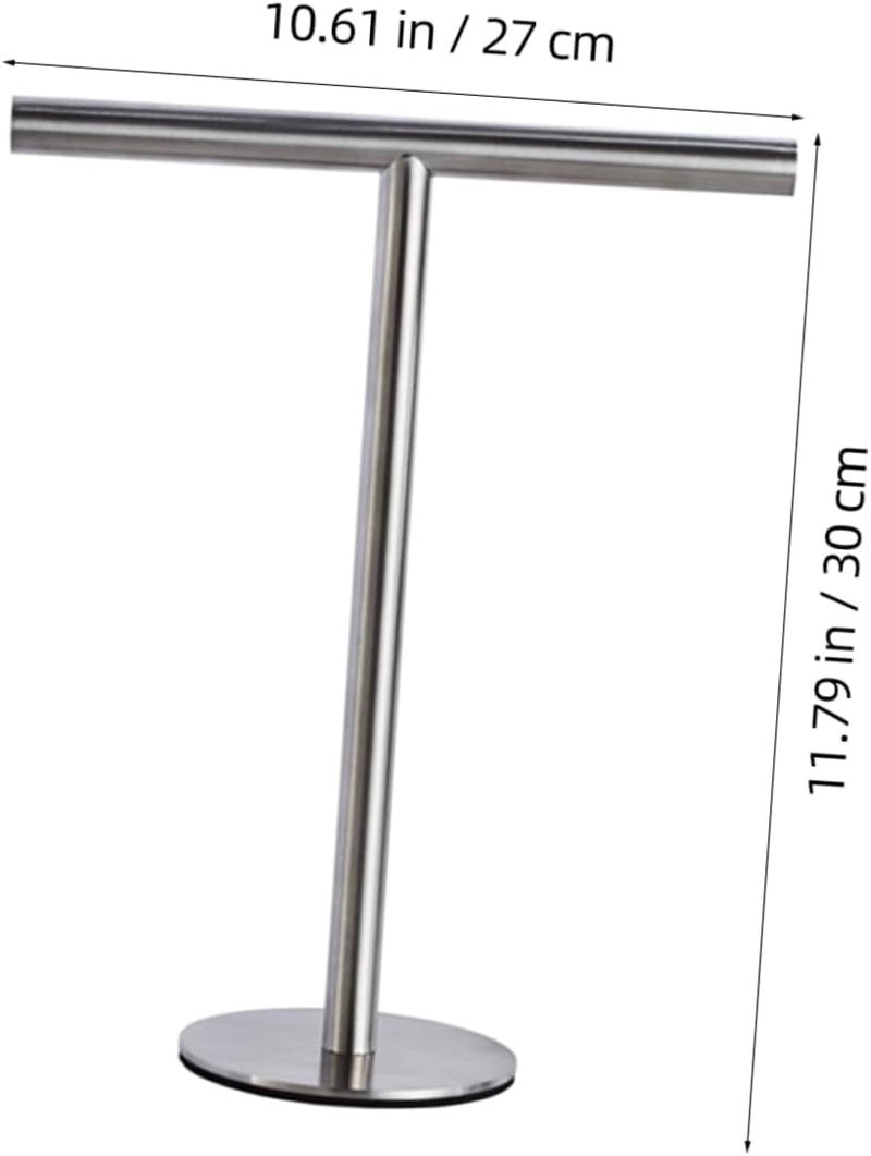 Stainless Steel Towel Rack Round Base Free Standing Towel Holder for Kitchen and Bathroom No Drilling Required Countertop for Home - Image 5