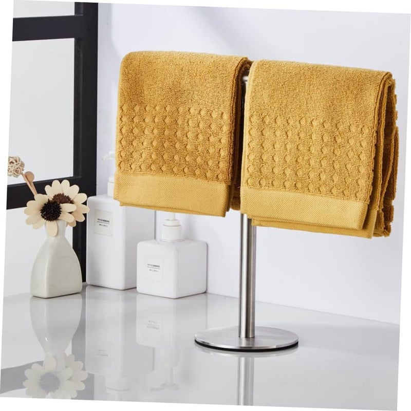 Stainless Steel Towel Rack Round Base Free Standing Towel Holder for Kitchen and Bathroom No Drilling Required Countertop for Home - Image 4